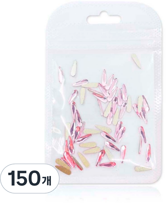 메이브라운 네일스톤 대용량 롱드롭 네일파츠 3 x 10 mm, 핑크, 150개