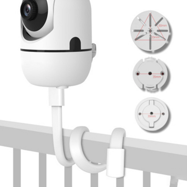 인피샵 360도 사각평면 돌돌이 홈캠 거치대 + 브라켓 3종 세트 화이트, 1세트