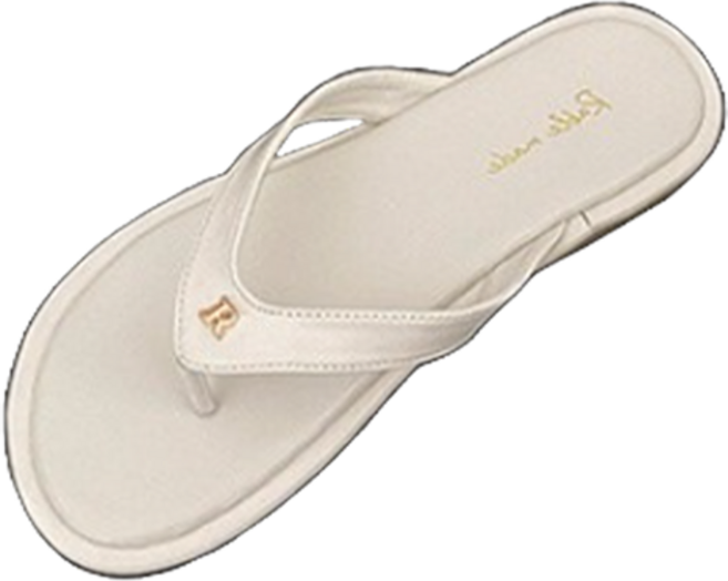 라블 여성용 골드 R 포인트 플립플랍