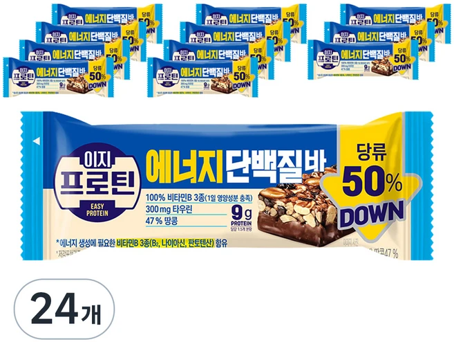 롯데웰푸드 이지프로틴 에너지단백질바, 24개, 40g - 쿠팡