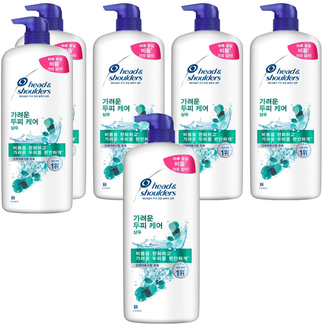헤드앤숄더 토탈 솔루션 가려운 두피 케어 샴푸, 1.2L, 6개
