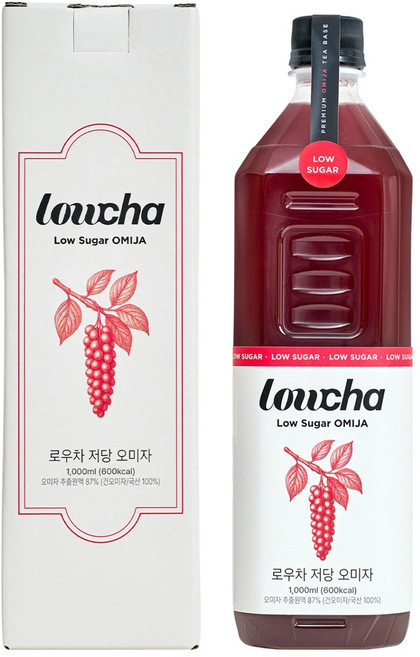 로우차 설탕 없는 저당오미자 액기스, 1개, 1L