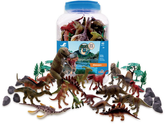 다이노랩 사각 버켓 공룡 피규어 세트 40p, 1세트