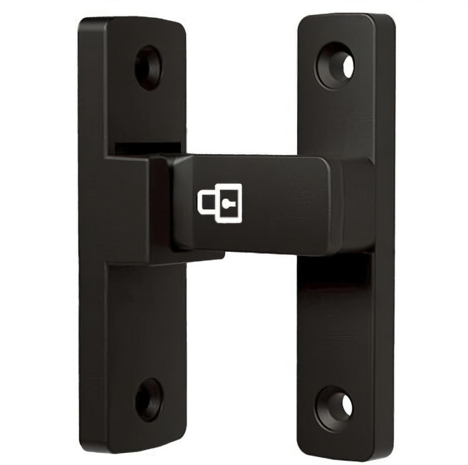 夜光防盜門鎖/門扣 直角款, 黑色, 1個