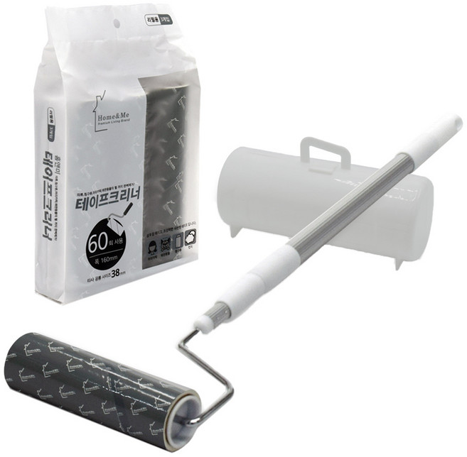 Home&Me 超強力斜切3段毛絮黏把 含補充包 60張超薄用紙 附收納盒, 1組