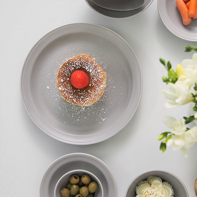 보울보울 국산 볼볼 빈티지 디너 플레이트, 애쉬그레이, 1개