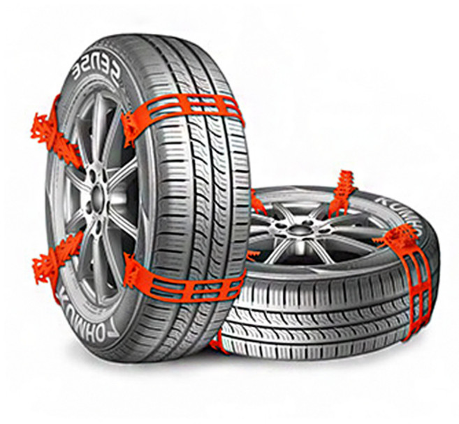 엑스핏 간편설치 도심형 우레탄 벨트 스노우체인, 8개