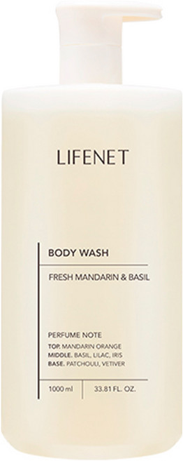 LIFENET 清新柑橘羅勒香氛沐浴露 Fresh Mandarin & Basil, 1L, 1瓶