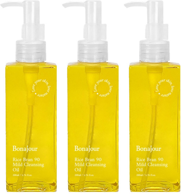 보나쥬르 라이스 브랜 90 클렌징오일, 200ml, 3개