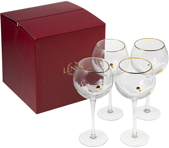 레녹스 홀리데이 골드 벌룬 와인잔, 420ml, 4개