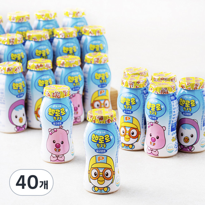 빙그레 뽀로로 요구르트, 80ml, 20개입, 2개