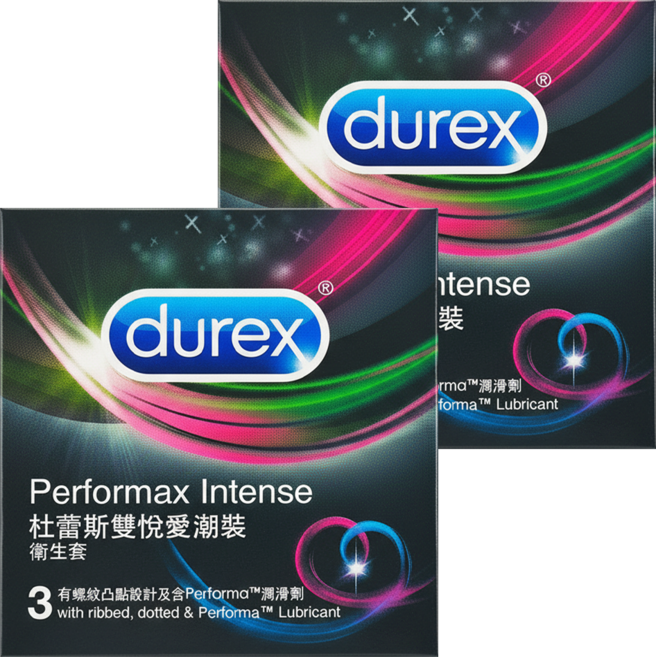 durex 杜蕾斯 雙悅愛潮裝保險套 56mm, 3個, 2盒