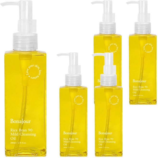 보나쥬르 라이스 브랜 90 클렌징오일, 200ml, 5개