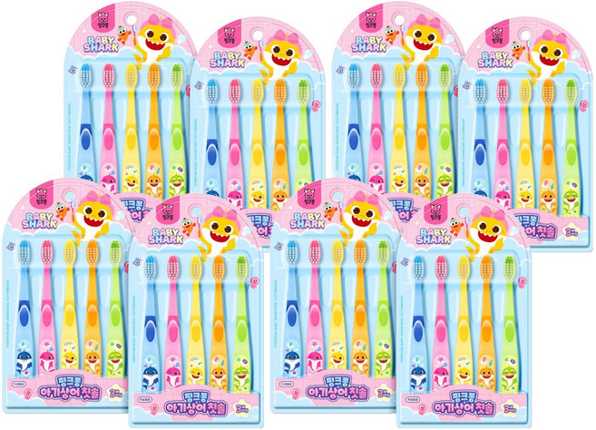 ATEX 碰碰狐鯊魚寶寶幼兒牙刷5款 x 2入組 STEP2, 混合色, 4套