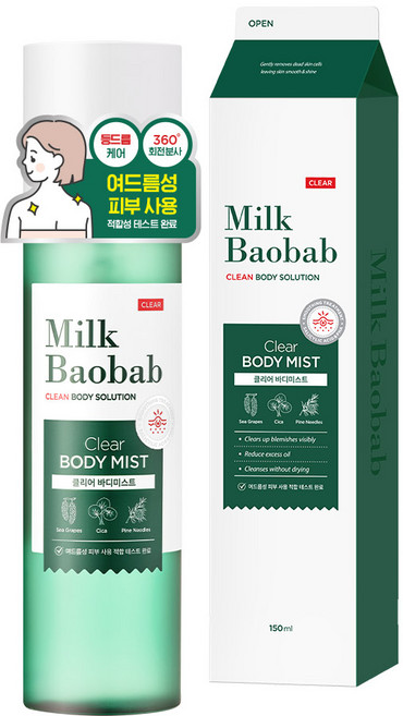 밀크바오밥 클리어 바디미스트, 1개, 150ml