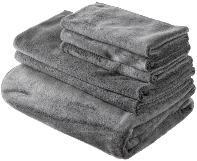 코멧 소프트 극세사 차량용 청소 타월 세트 소형 3p + 중형 2p + 특대형 1p, 그레이, 1세트