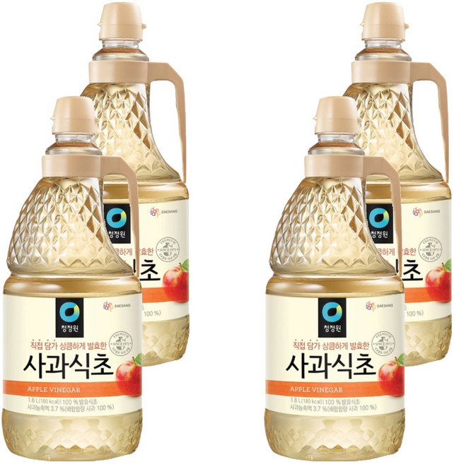 청정원 사과식초, 1.8L, 4개