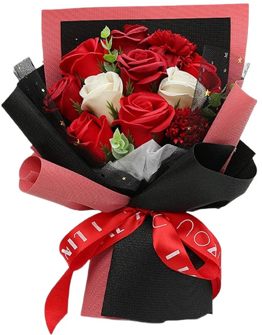 Yamiley 玫瑰香皂花束 187g, 1件, 摯熱紅