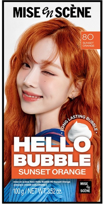 mise en scene 魅尚萱 Hello Bubble泡沫染髮劑, 8O日落橙, 1盒