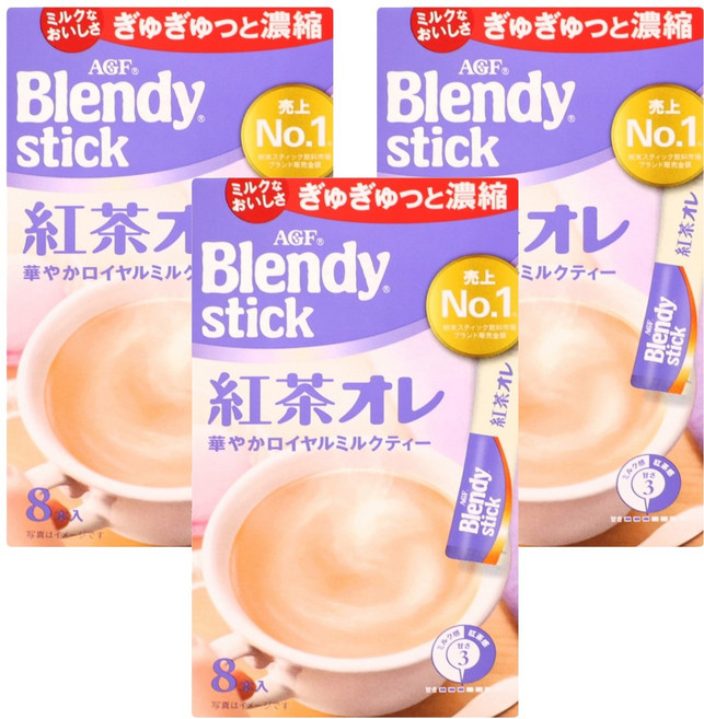 AGF Blendy 紅茶歐蕾, 9g, 8條, 3盒