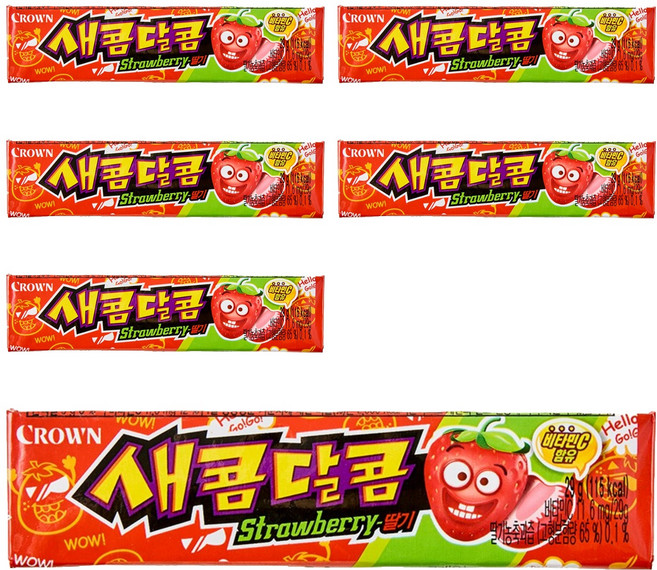 크라운 새콤달콤 딸기, 29g, 6개