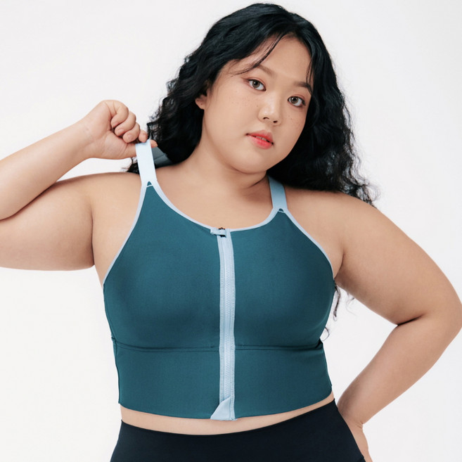 컴포트랩 여성용 하이서포트 하이넥 롱 집업 스포츠브라