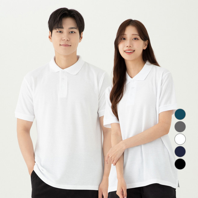 캐럿 남녀공용 통기성 좋은 피케이 카라 반팔티