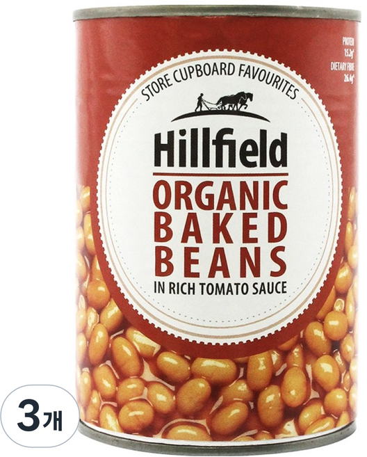 힐필드 유기농 베이크드빈, 400g, 3개