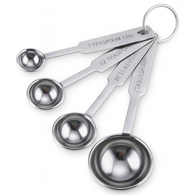 인글로우 스테인리스 주방 베이킹 계량 스푼 4종 세트, 1세트