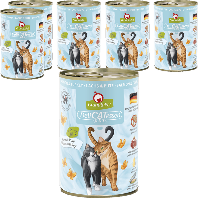 GranataPet 葛蕾特 精緻食光主食系列 貓罐 3號, 鮭魚 + 火雞, 400g, 6罐