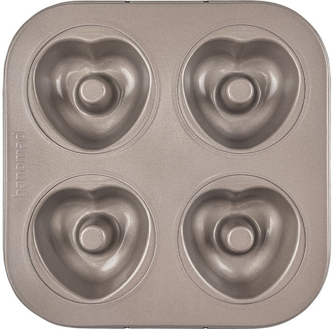 아노마드 에어프라이어 하트모양 도너츠틀 팬 4구 골드, 1개