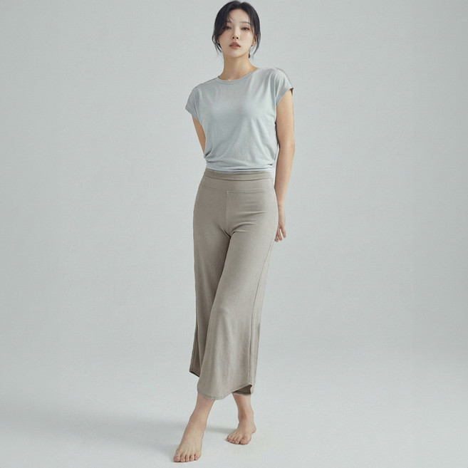 메이첼 여성용 슬랙 댄스 요가 러플 스트레이트 팬츠 12432