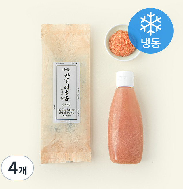 맛의명태자 짜먹는 명란 순한맛 (냉동), 140g, 4개