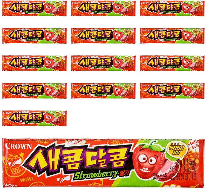크라운 새콤달콤 딸기, 29g, 14개