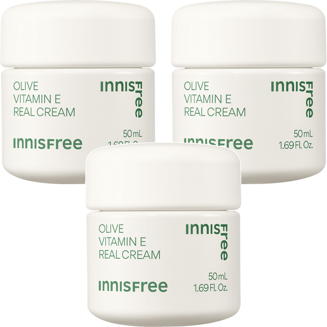 INNISFREE 橄欖維他命E保濕霜, 50ml, 3罐