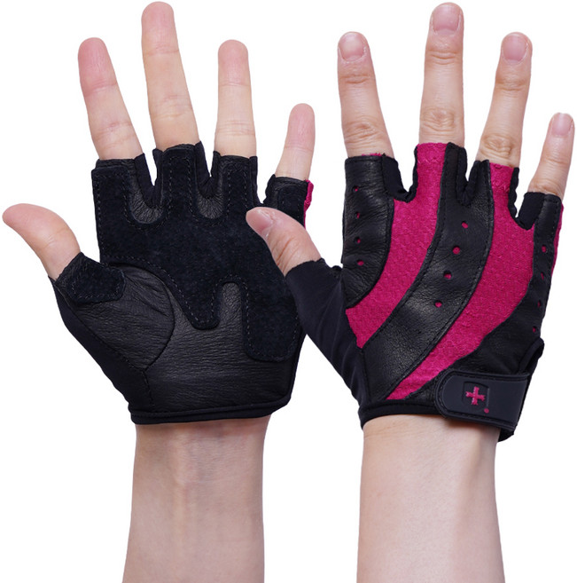 하빈져 프로 글러브 여성용 헬스 장갑 양손세트, 블랙&핑크