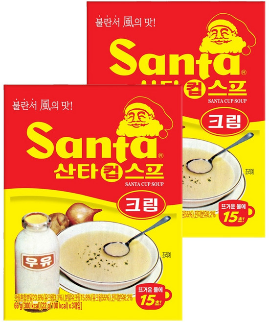 오뚜기 산타 컵스프 크림 3p, 66g, 2개