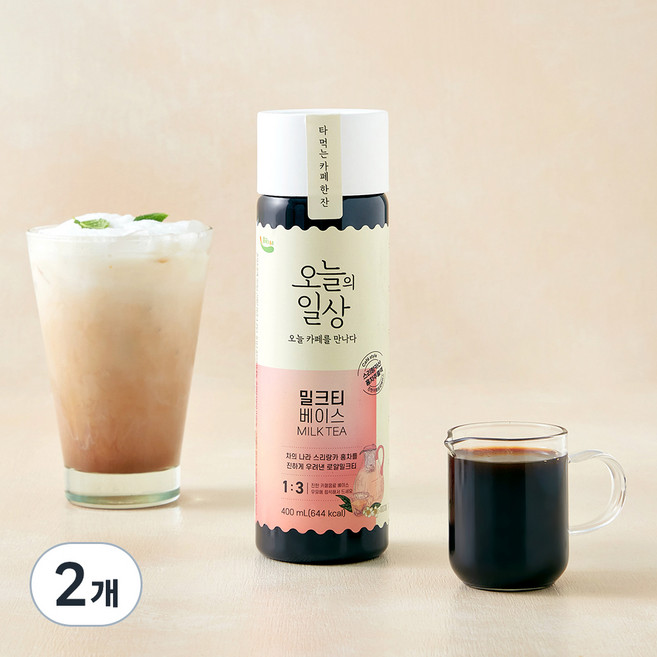 오늘의일상 밀크티 원액, 400ml, 2개