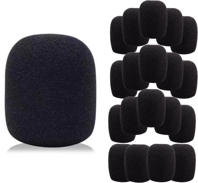 담다원 헤드셋 핀 마이크 스펀지 커버, 블랙, 20개