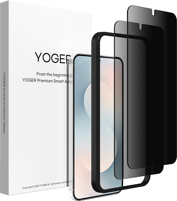 요거 사생활 보호 9H 풀커버 강화유리 프라이버시 휴대폰 액정보호필름, 2개