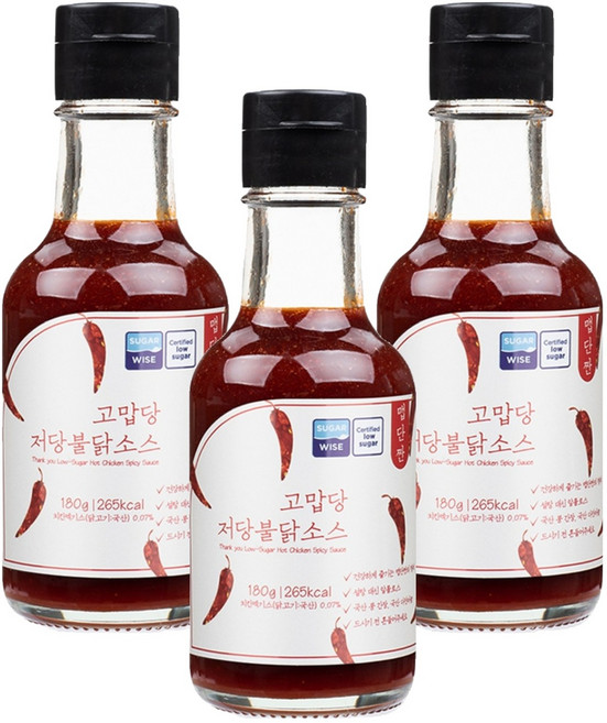 고맙당 저당 불닭 오리지널 소스, 180g, 3개