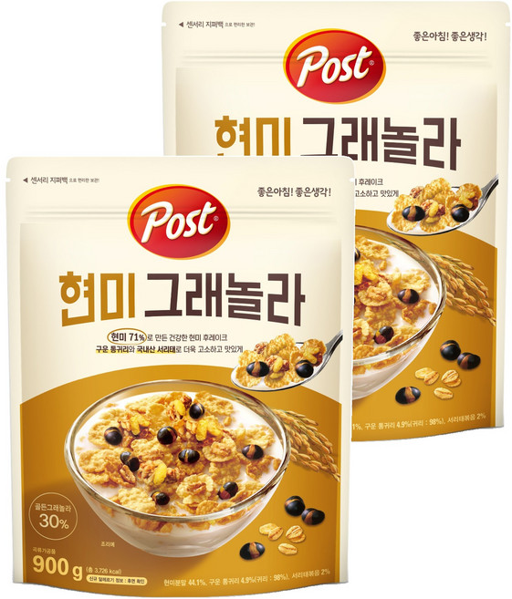 포스트 현미 그래놀라 시리얼, 900g, 2개
