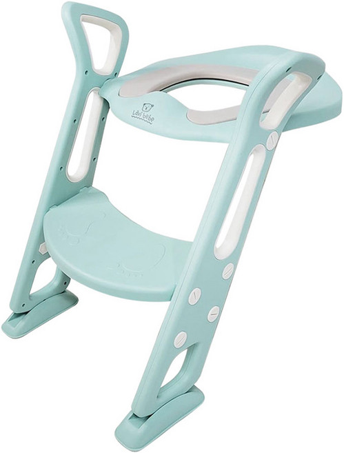라비베베 사다리 아기 변기커버, 그레이시민트