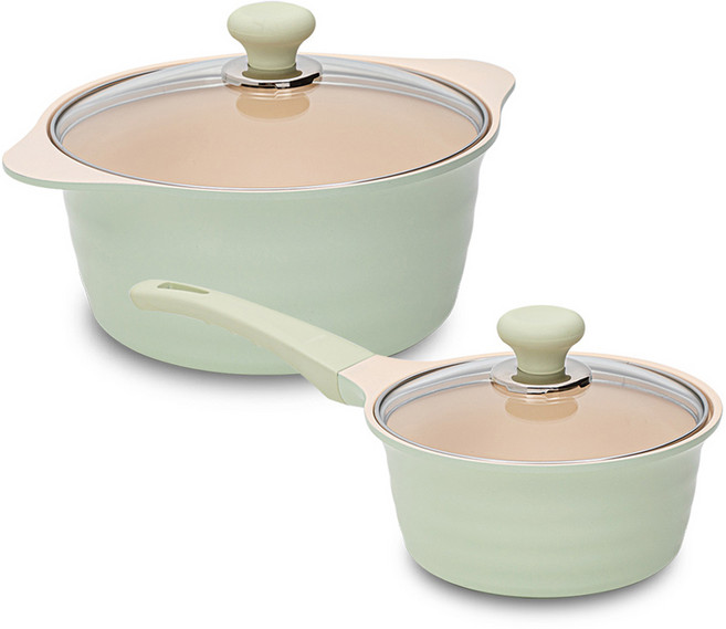 드림셰프 OSLO 인덕션 허브 냄비세트 2종, 혼합색상, 편수냄비 18cm + 양수냄비 24cm, 1세트