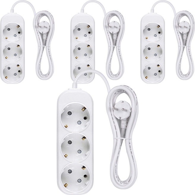 이어지다 접지 멀티탭 3구 OS-03S, 2.5m, 4개