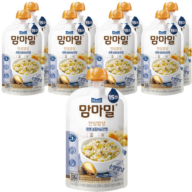 맘마밀 안심밥상 레토르트 이유식, 전복 모듬채소진밥, 140g, 9개