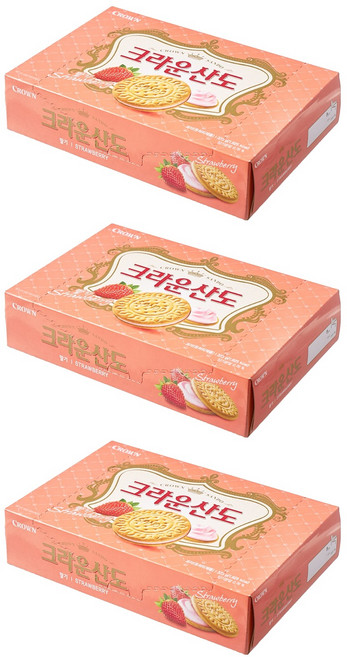 크라운산도 딸기크림치즈, 323g, 3개