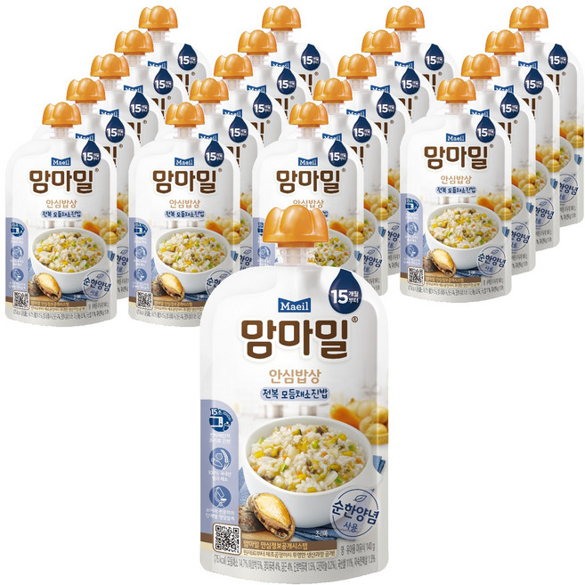 Mammameal 孩童副食品粥 15個月以上適用, 鮑魚綜合蔬菜口味, 140g, 20包