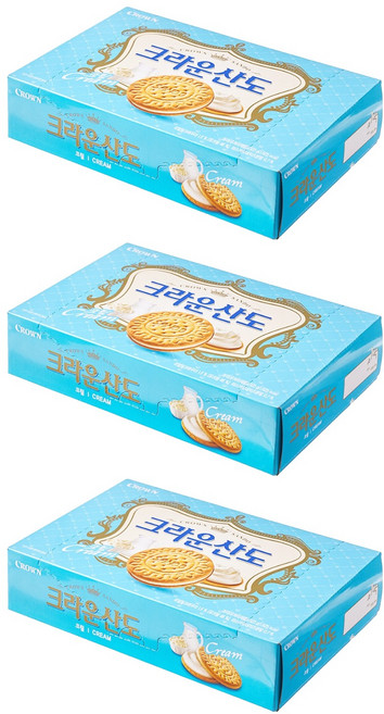 크라운산도 크림, 323g, 3개