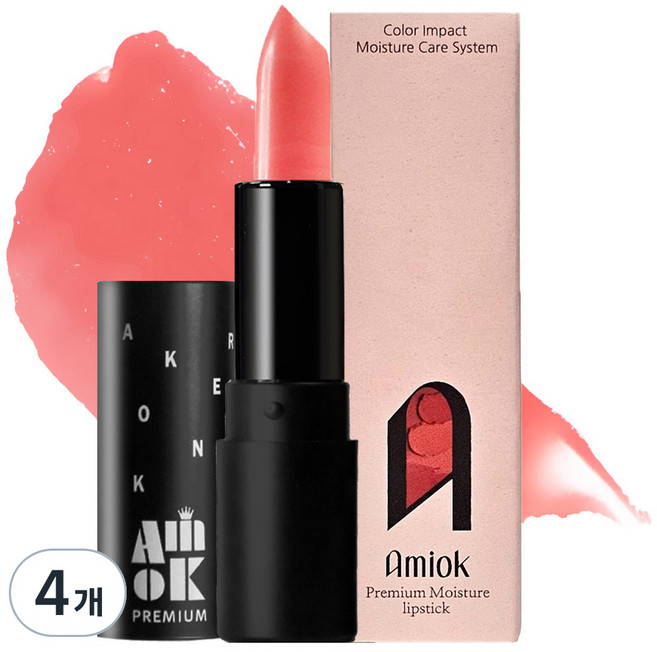 아미옥 프리미엄 립스틱, 4개, 114셀먼코랄